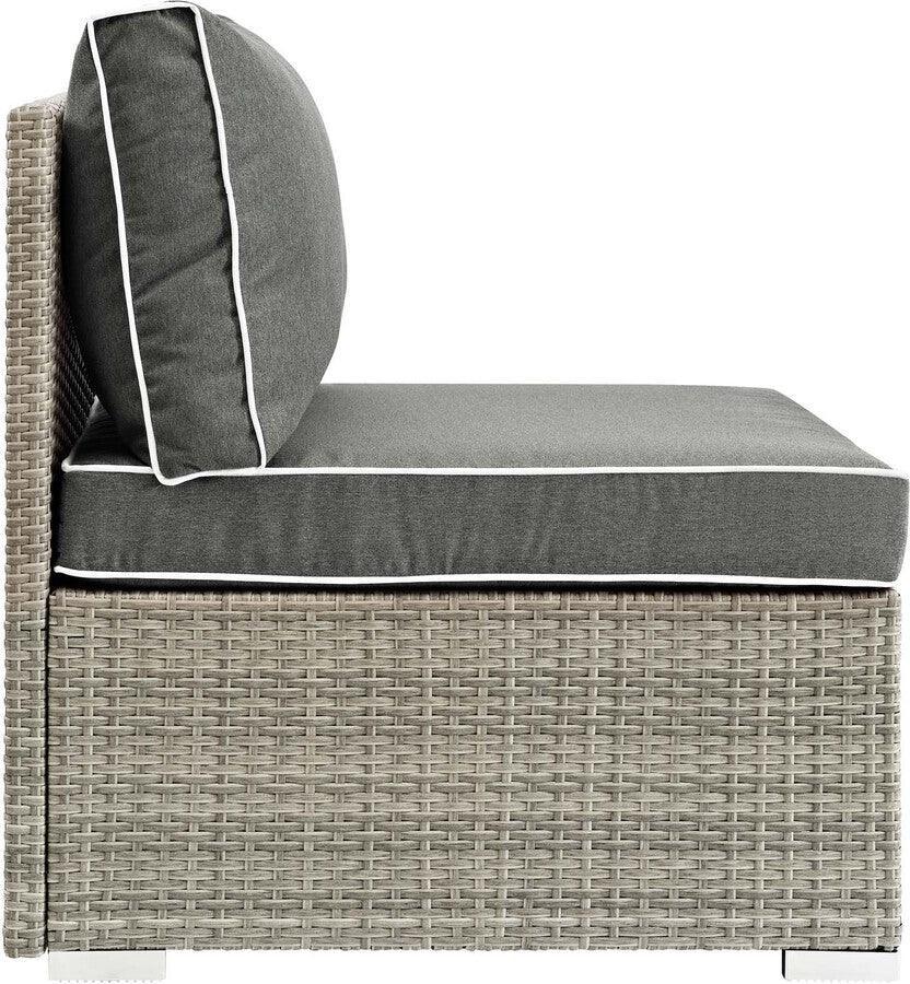 Repose Outdoor Patio Armless Chair Light Gray Charcoal