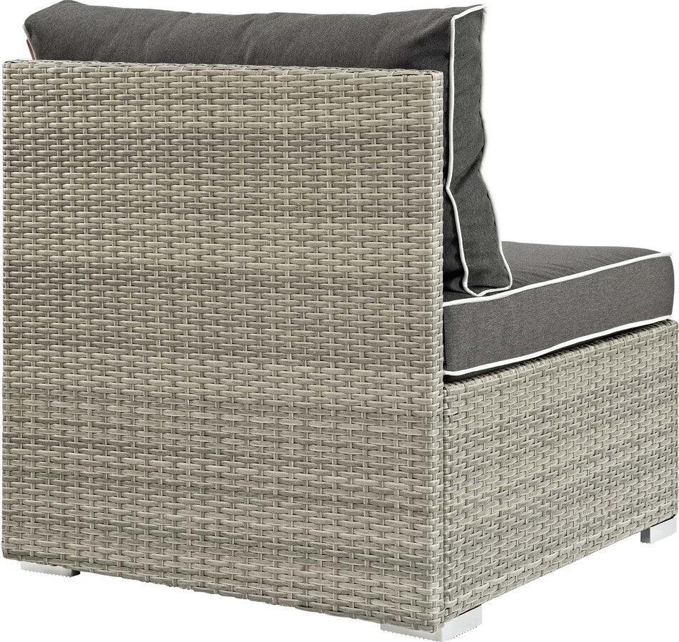 Repose Outdoor Patio Armless Chair Light Gray Charcoal