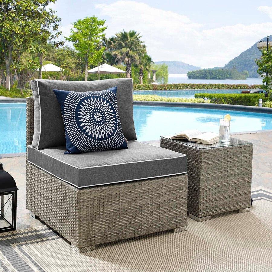 Repose Outdoor Patio Armless Chair Light Gray Charcoal