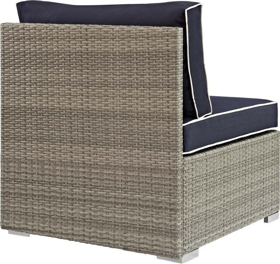 Modway Outdoor Chairs - Repose Outdoor Patio Armless Chair Light Gray Navy