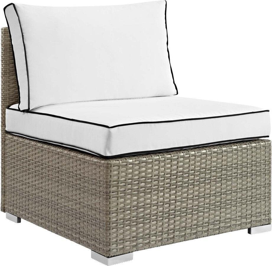 Modway Outdoor Chairs - Repose Outdoor Patio Armless Chair Light Gray White