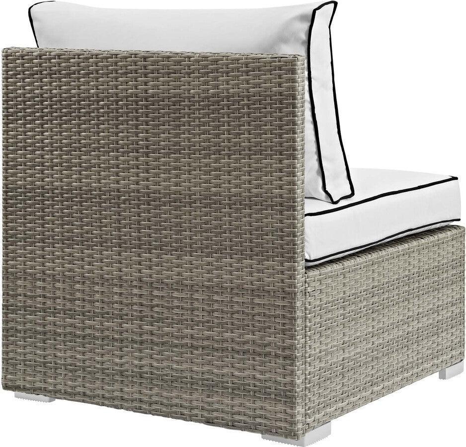 Modway Outdoor Chairs - Repose Outdoor Patio Armless Chair Light Gray White