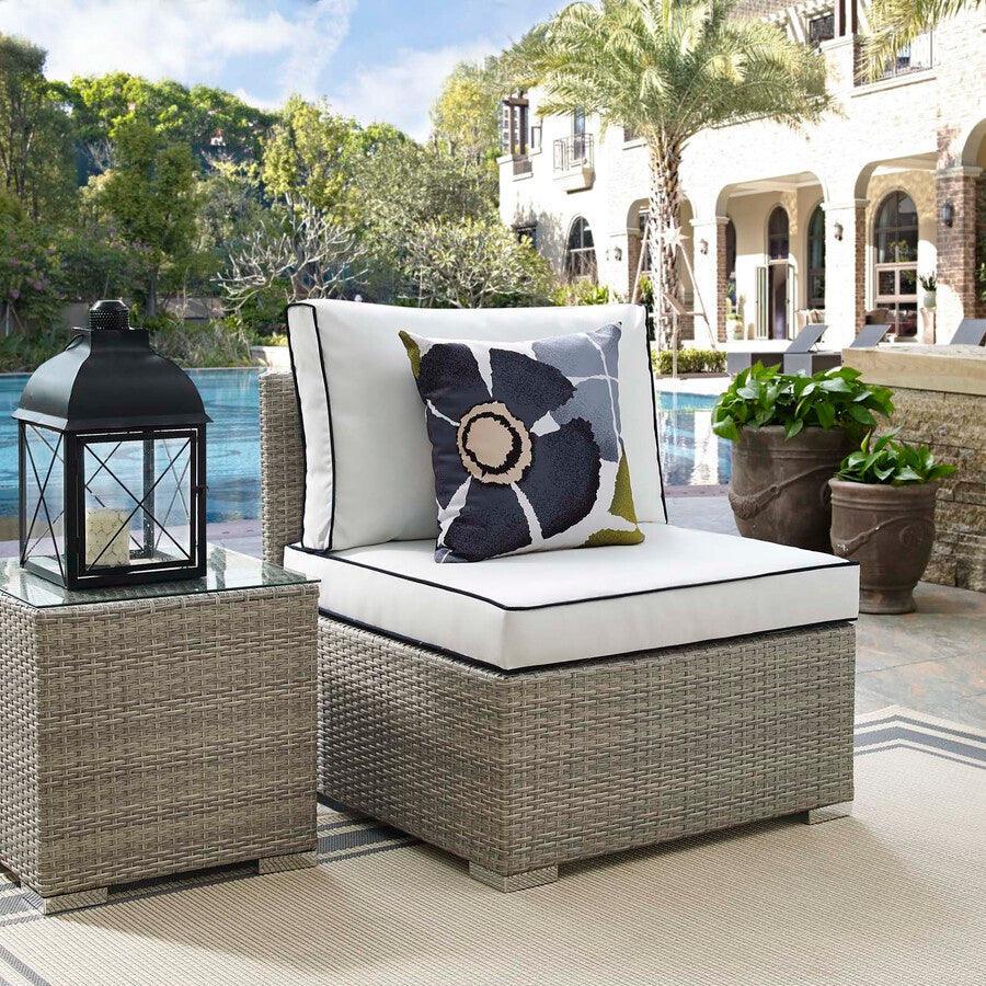 Modway Outdoor Chairs - Repose Outdoor Patio Armless Chair Light Gray White