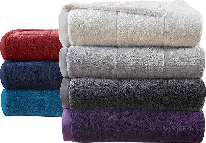 Olliix.com Comforters & Blankets - Reversible HeiQ Smart Temperature Down Alternative Blanket Grey MP51-6377