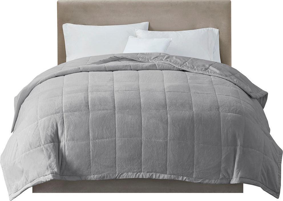 Olliix.com Comforters & Blankets - Reversible HeiQ Smart Temperature Down Alternative Blanket Grey MP51-6377