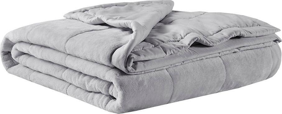 Olliix.com Comforters & Blankets - Reversible HeiQ Smart Temperature Down Alternative Blanket Grey MP51-6379