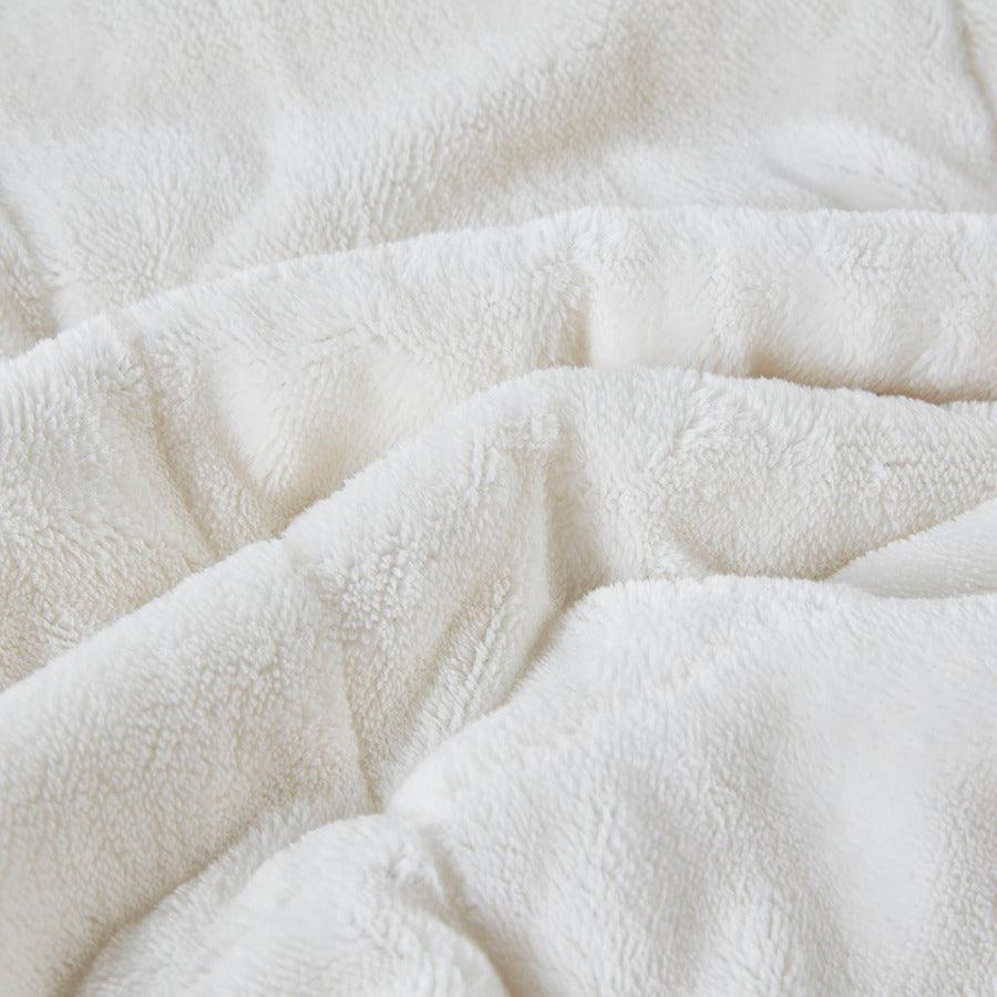 Olliix.com Comforters & Blankets - Reversible HeiQ Smart Temperature Down Alternative Blanket Ivory MP51-6374