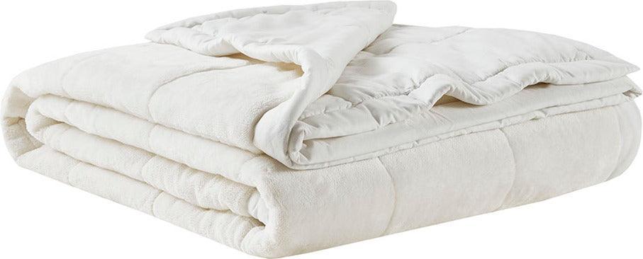 Olliix.com Comforters & Blankets - Reversible HeiQ Smart Temperature Down Alternative Blanket Ivory MP51-6374