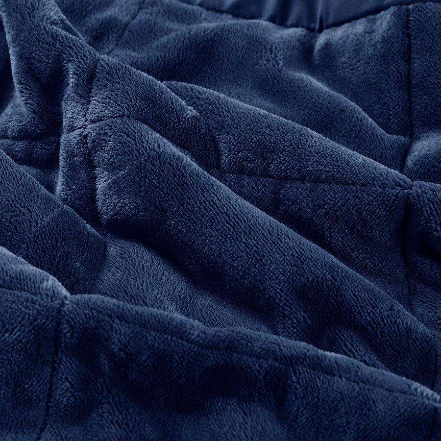 Olliix.com Comforters & Blankets - Reversible HeiQ Smart Temperature Down Alternative Blanket Navy MP51-6380