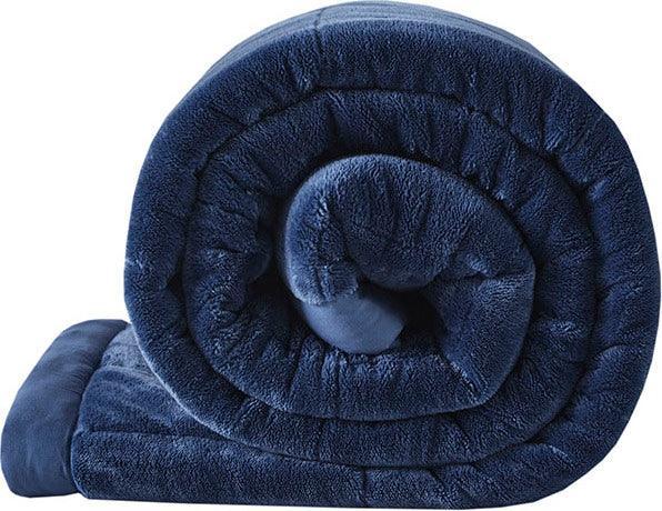 Olliix.com Comforters & Blankets - Reversible HeiQ Smart Temperature Down Alternative Blanket Navy MP51-6380