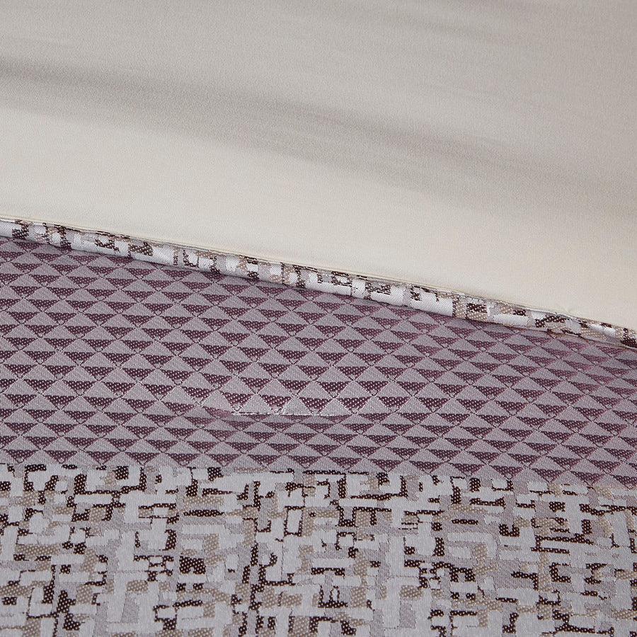 Olliix.com Comforters & Blankets - Rhapsody Traditional 7 Piece Jacquard Comforter Set Purple Cal King