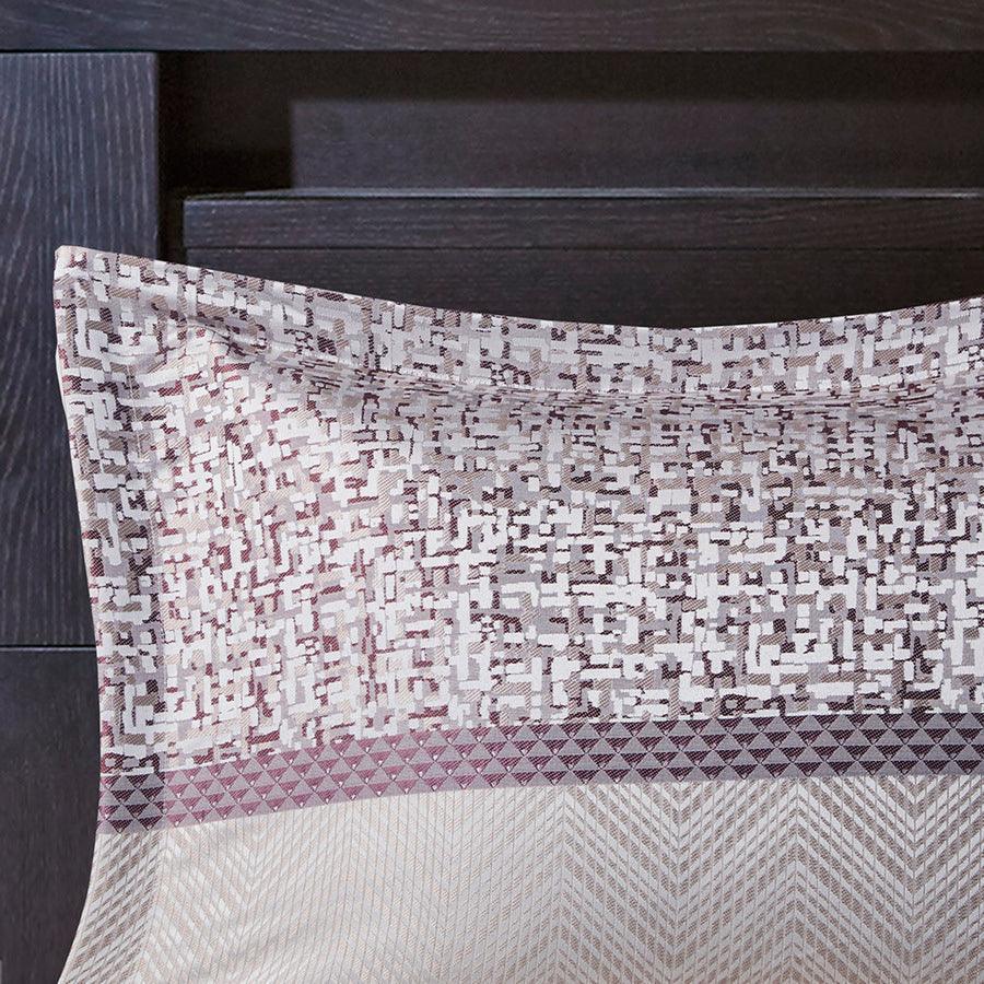 Olliix.com Comforters & Blankets - Rhapsody Traditional 7 Piece Jacquard Comforter Set Purple Cal King