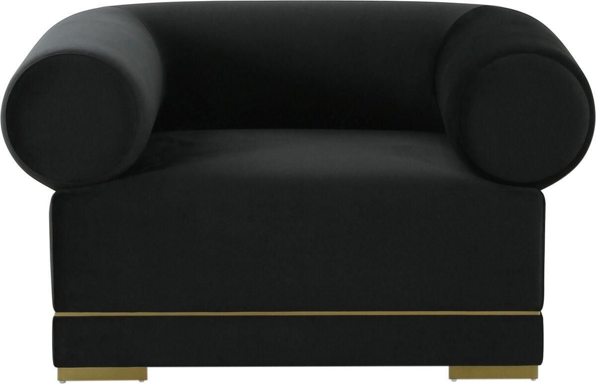 Tov Furniture Accent Chairs - Ricardo Black Velvet Accent Chair