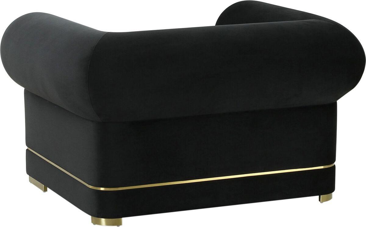 Tov Furniture Accent Chairs - Ricardo Black Velvet Accent Chair