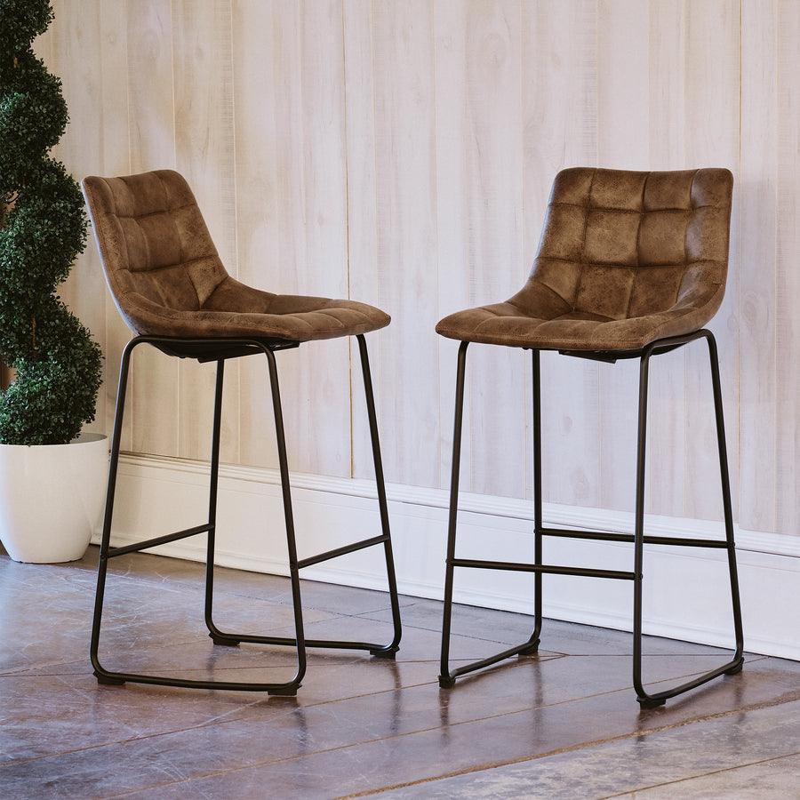 Elements Barstools - Richmond Metal Bar Stool Set Brown