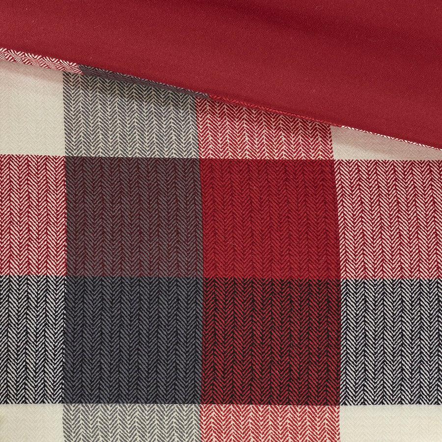 Olliix.com Comforters & Blankets - Ridge Coastal 7 Piece Herringbone Comforter Set Red Queen