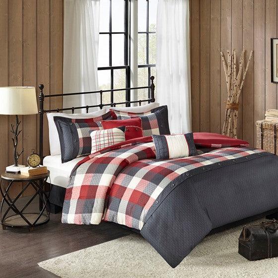 Olliix.com Duvet & Duvet Sets - Ridge Duvet Full / Queen Red