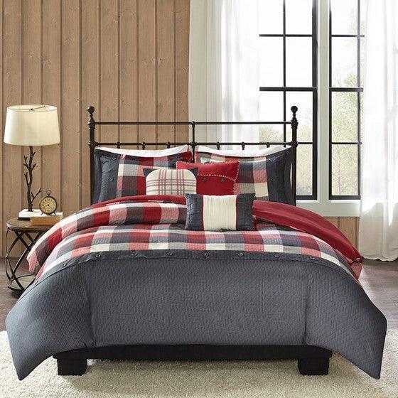 Olliix.com Duvet & Duvet Sets - Ridge Duvet Full / Queen Red