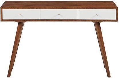 Olliix.com Desks - Rigby 3 Drawer Writing Desk White & Pecan