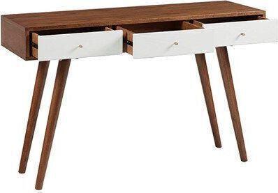 Olliix.com Desks - Rigby 3 Drawer Writing Desk White & Pecan