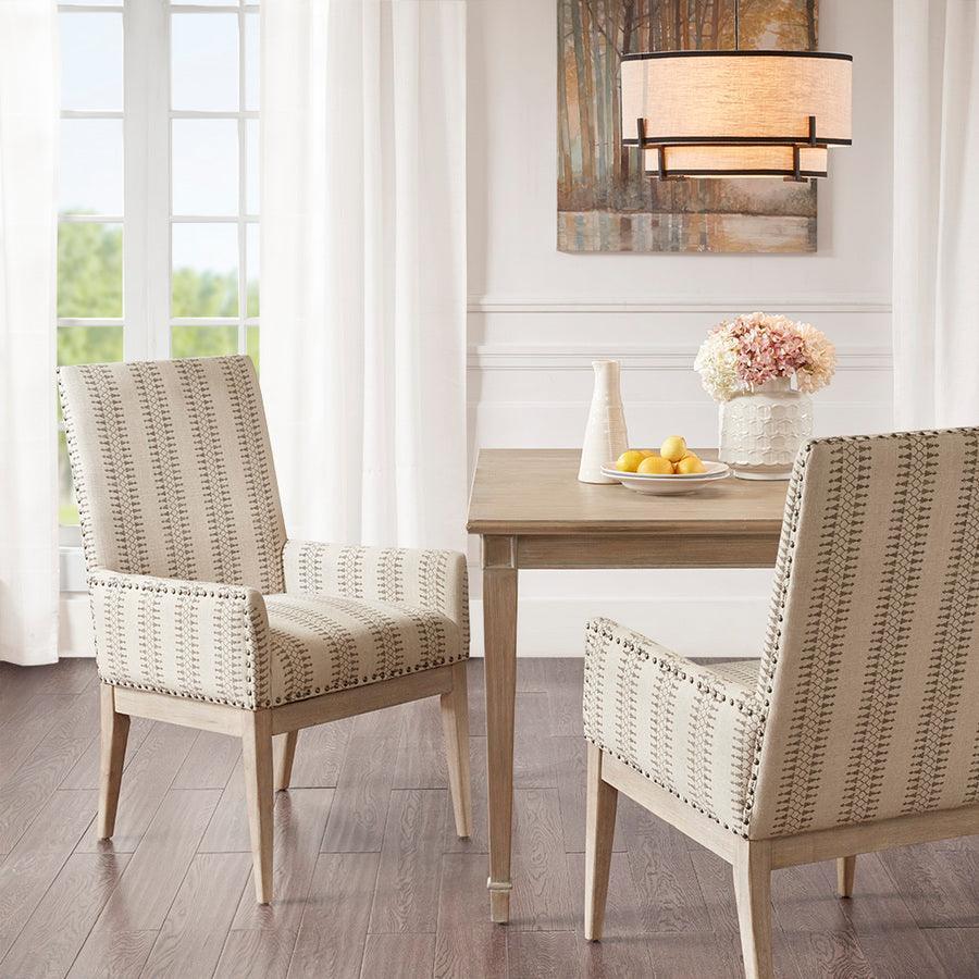 Olliix.com Dining Chairs - Rika Farm House High Back Dining Armchair (Set of 2) 23.5"W x 28"D x 39"H Natural