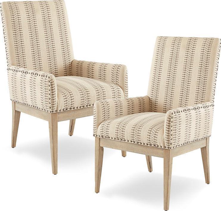Olliix.com Dining Chairs - Rika Farm House High Back Dining Armchair (Set of 2) 23.5"W x 28"D x 39"H Natural