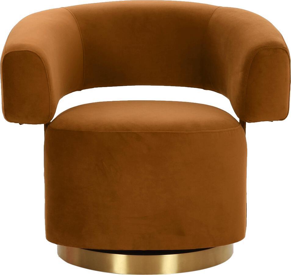Tov Furniture Accent Chairs - River Cognac Velvet Accent Chair