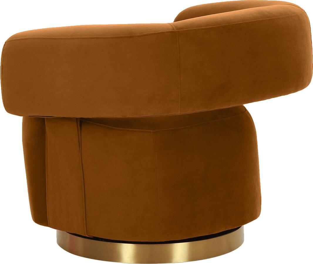 Tov Furniture Accent Chairs - River Cognac Velvet Accent Chair