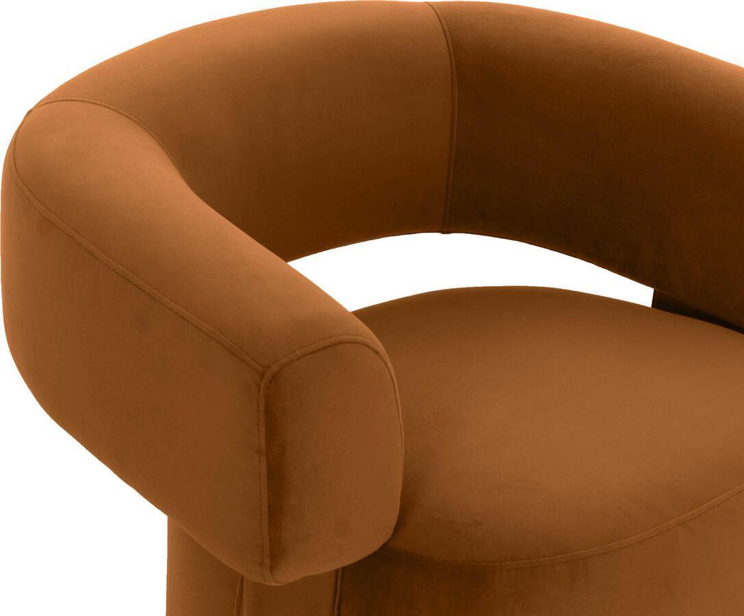 Tov Furniture Accent Chairs - River Cognac Velvet Accent Chair