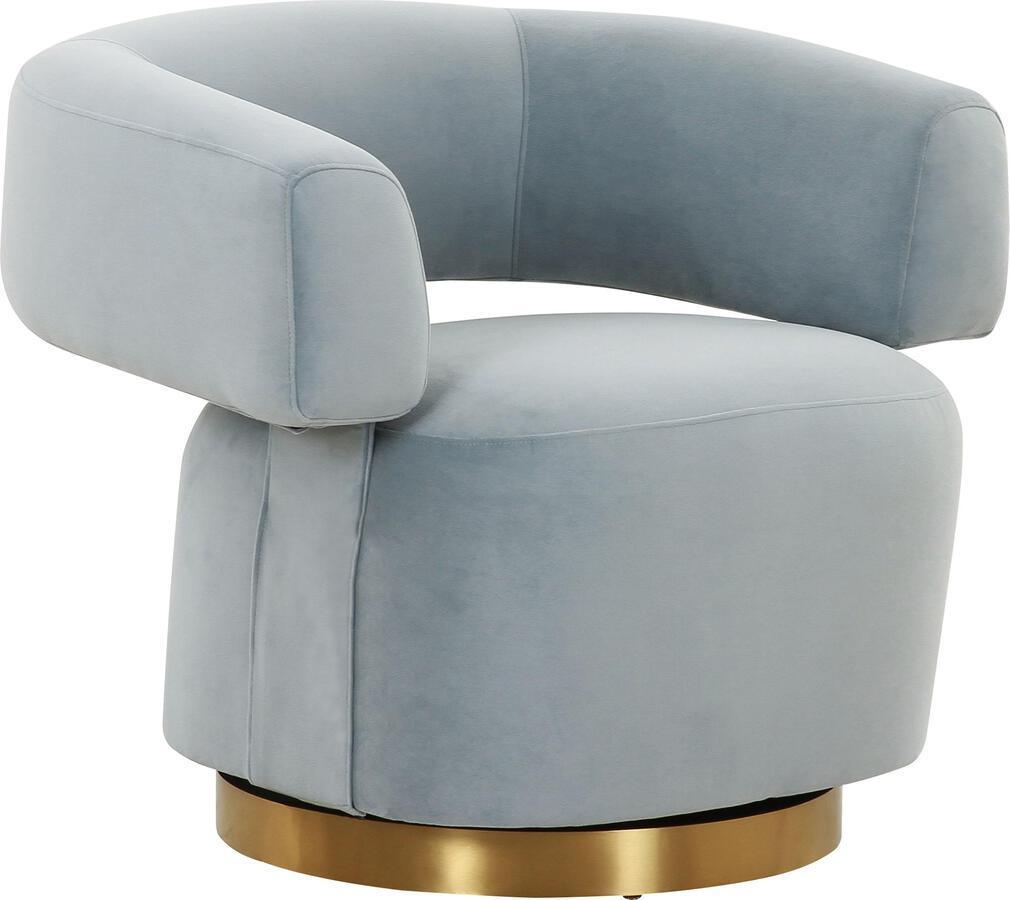 Tov Furniture Accent Chairs - River Steel Grey Velvet Accent Chair