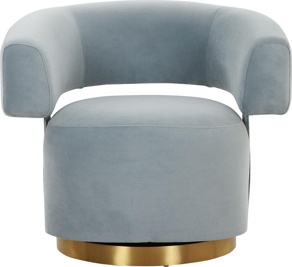 Tov Furniture Accent Chairs - River Steel Grey Velvet Accent Chair