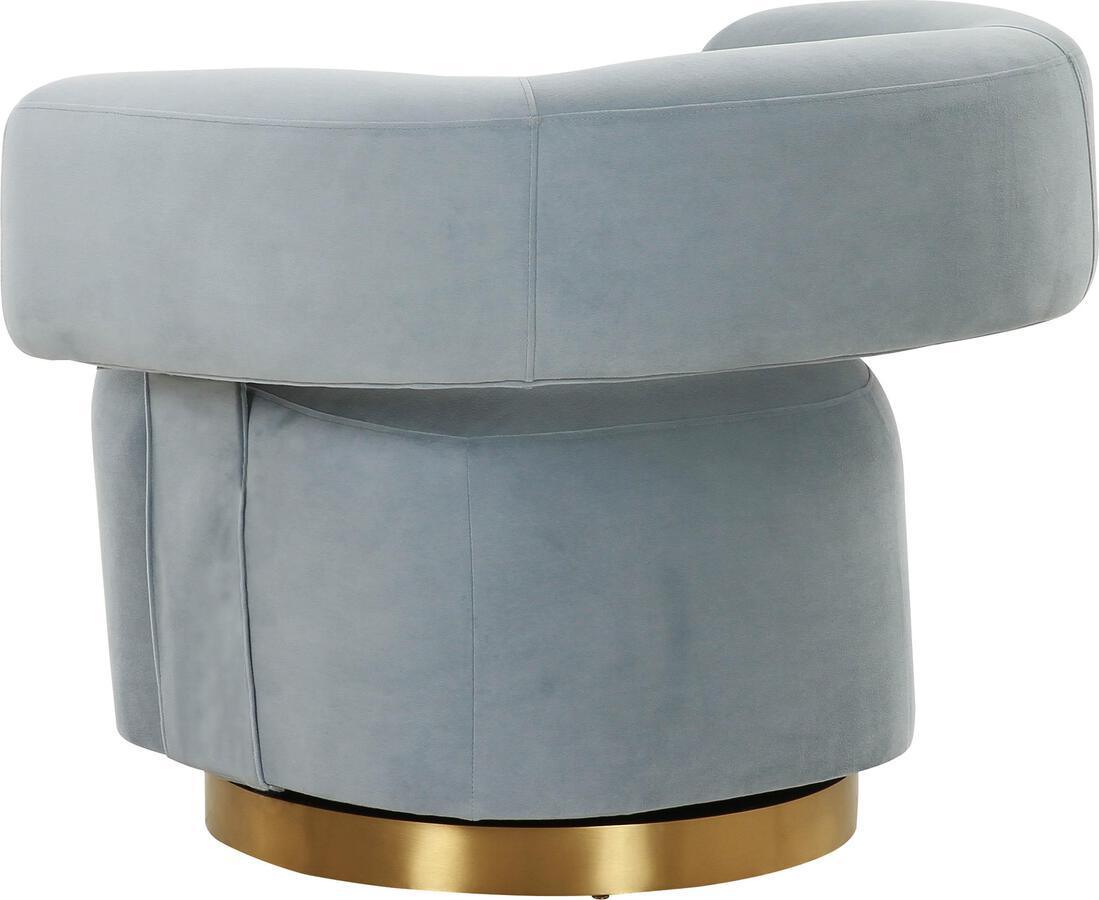 Tov Furniture Accent Chairs - River Steel Grey Velvet Accent Chair