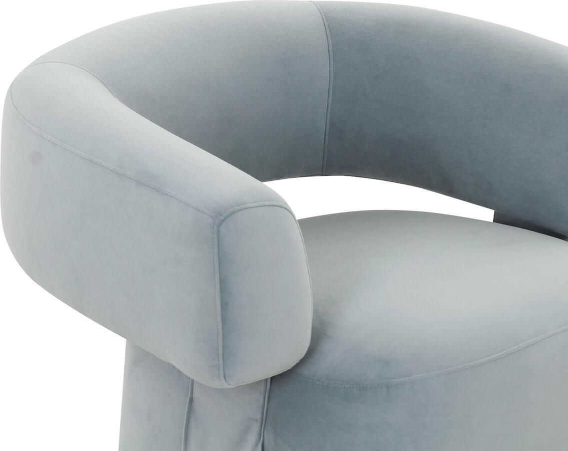 Tov Furniture Accent Chairs - River Steel Grey Velvet Accent Chair
