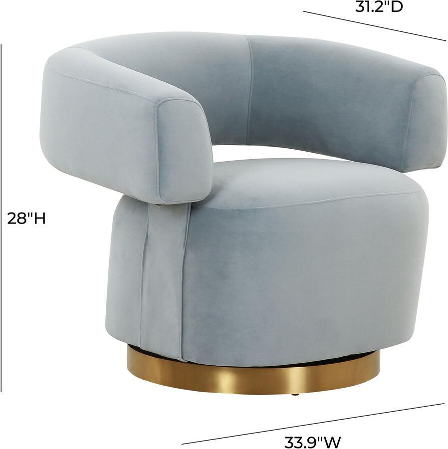 Tov Furniture Accent Chairs - River Steel Grey Velvet Accent Chair