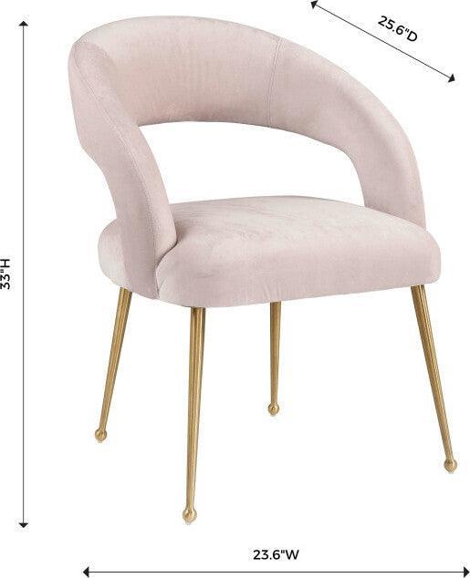 Tov Furniture Dining Chairs - Rocco Blush Velvet Dining Chair