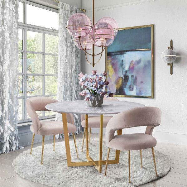Tov Furniture Dining Chairs - Rocco Blush Velvet Dining Chair