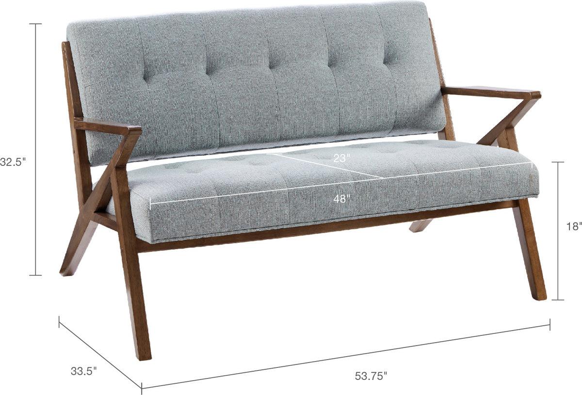 Olliix.com Loveseats - Rocket Mid-Century Loveseat 53.75W x 33.5D x 32.5H Seafoam