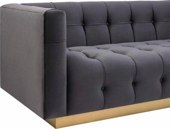 Tov Furniture Sofas & Couches - Roma Grey Velvet Sofa