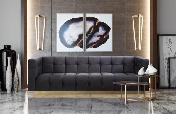 Tov Furniture Sofas & Couches - Roma Grey Velvet Sofa