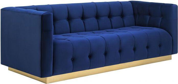 Tov Furniture Sofas & Couches - Roma Navy Velvet Sofa