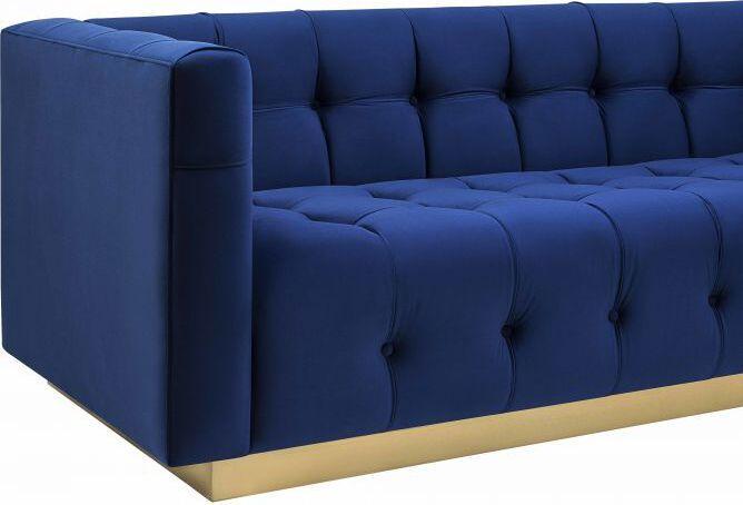 Tov Furniture Sofas & Couches - Roma Navy Velvet Sofa