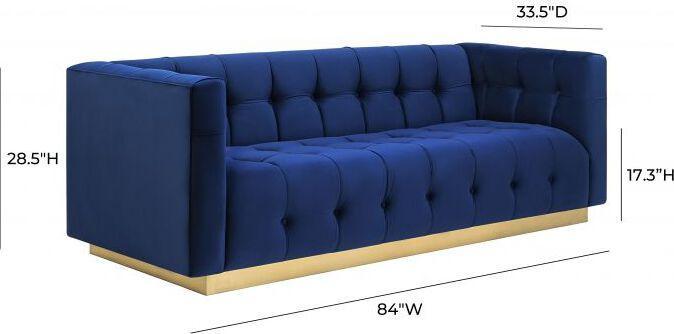 Tov Furniture Sofas & Couches - Roma Navy Velvet Sofa