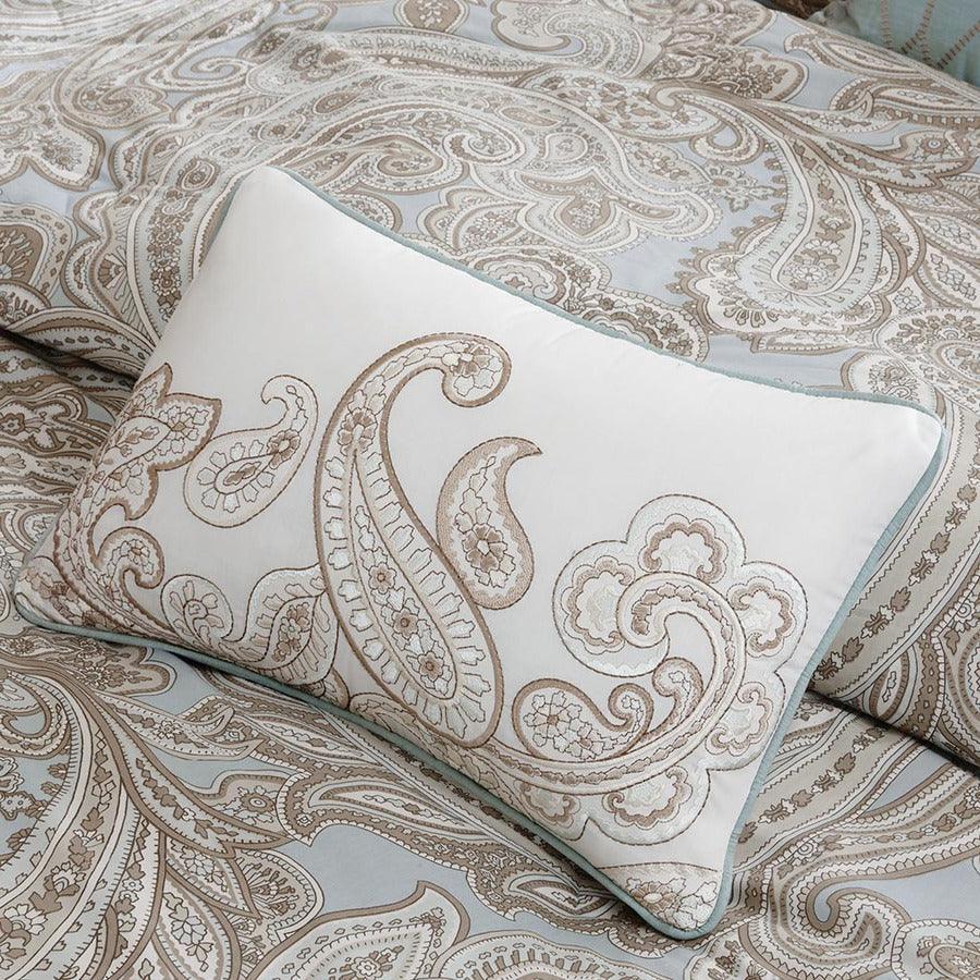 Olliix.com Comforters & Blankets - Ronan King/California King 5 Piece Cotton Comforter Set Blue