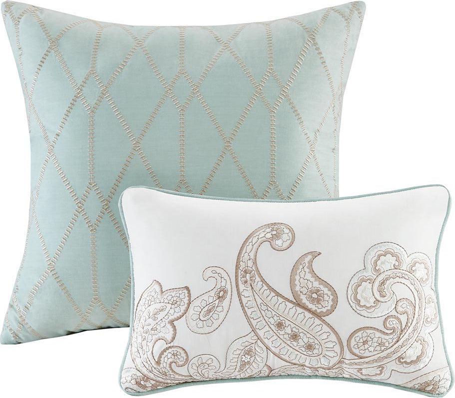 Olliix.com Comforters & Blankets - Ronan King/California King 5 Piece Cotton Comforter Set Blue