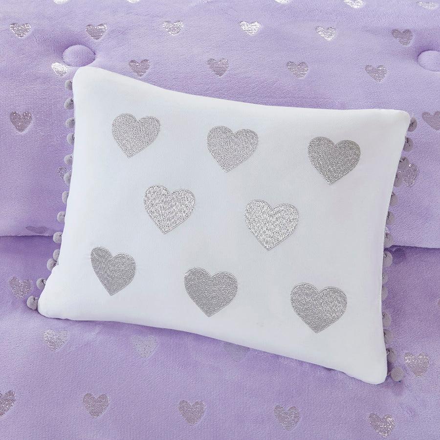 Olliix.com Comforters & Blankets - Rosalie Full/Queen Comforter (Set) Purple/Silver