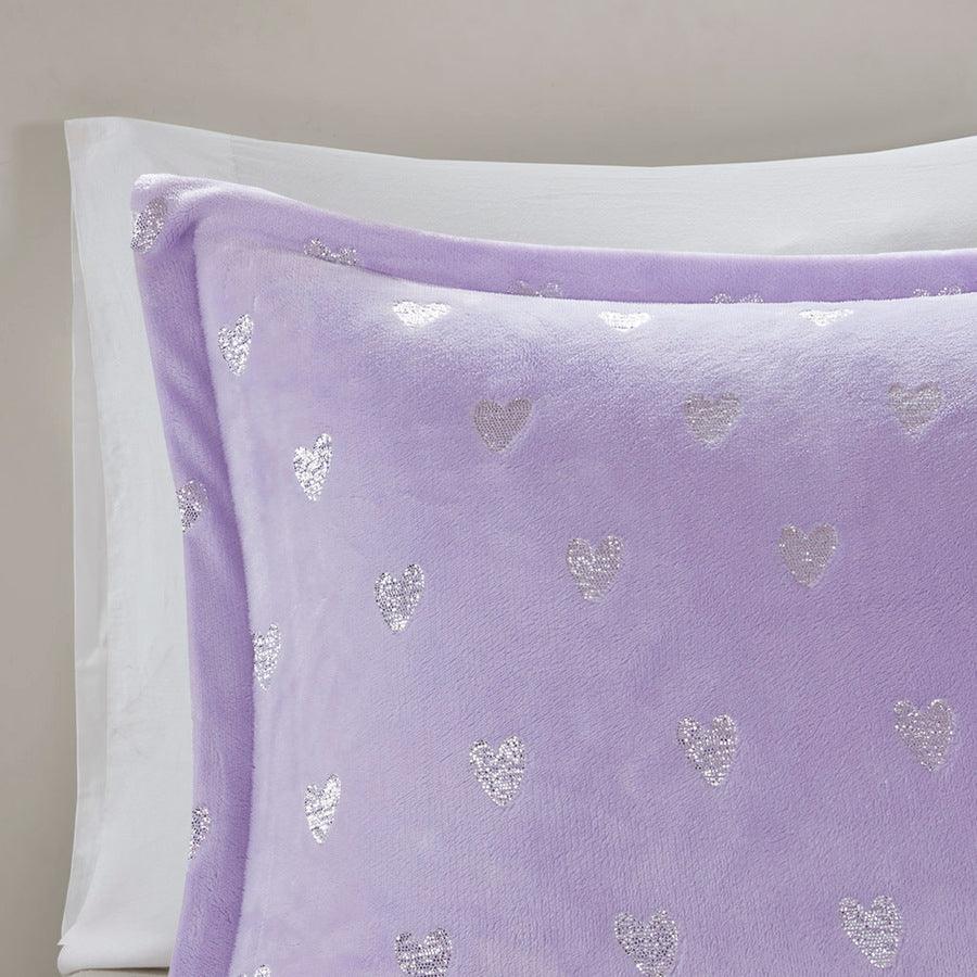 Olliix.com Comforters & Blankets - Rosalie Full/Queen Comforter (Set) Purple/Silver