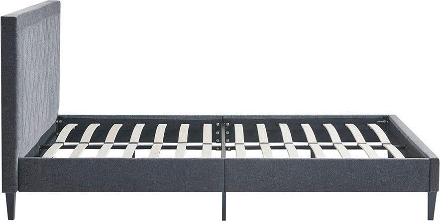 Olliix.com Beds - Rowen Quilted Upholestered 40.7 " H Platform Bed Charcoal