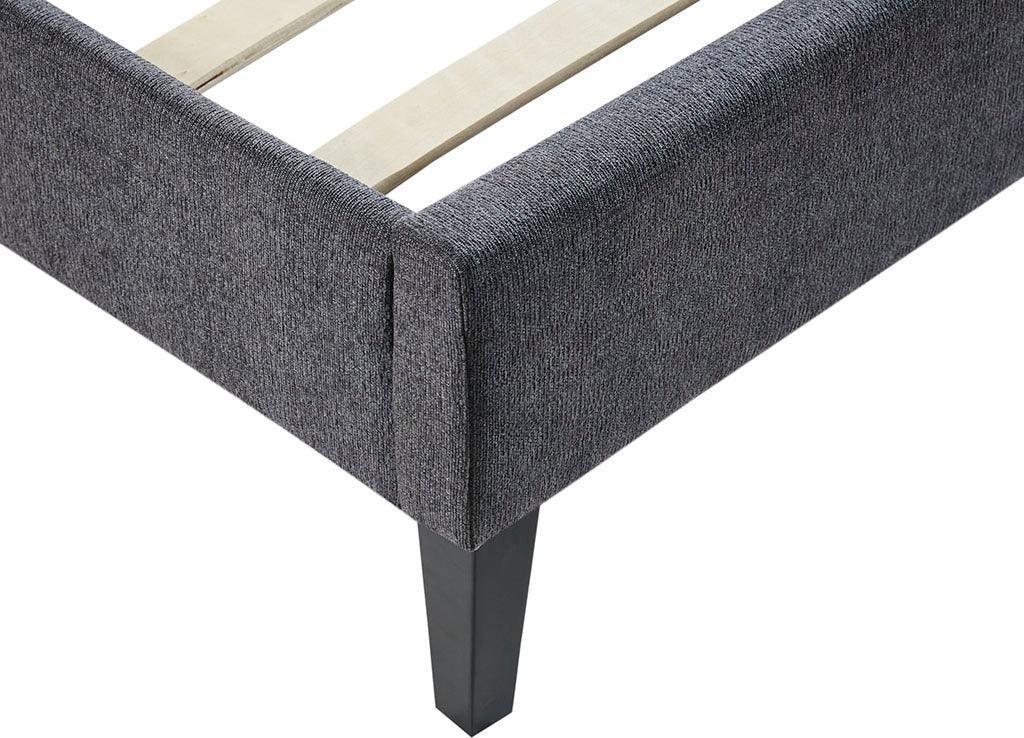 Olliix.com Beds - Rowen Quilted Upholestered 40.7 " H Platform Bed Charcoal