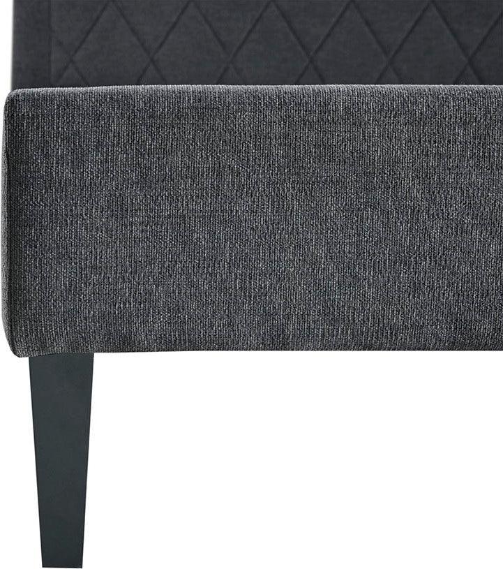 Olliix.com Beds - Rowen Quilted Upholestered 40.7 " H Platform Bed Charcoal