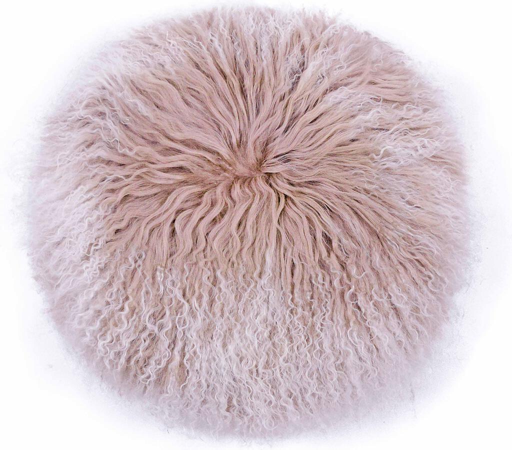 Tov Furniture Pillows & Throws - Ruby 16" Genuine Tibetan Lamb Fur Round Pillow